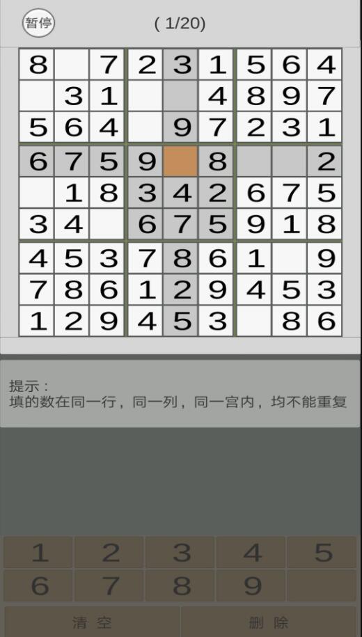 数独九宫游戏截图2 数独九宫游戏截图2