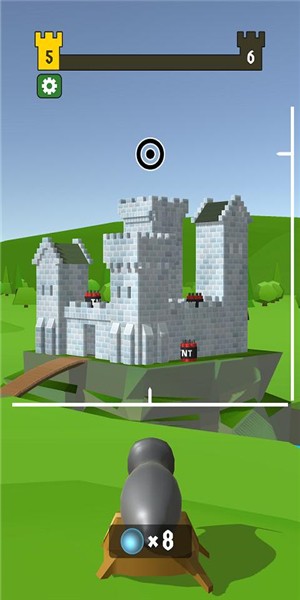 大炮射击摧毁城堡截图1