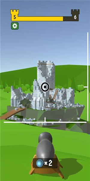 大炮射击摧毁城堡截图3